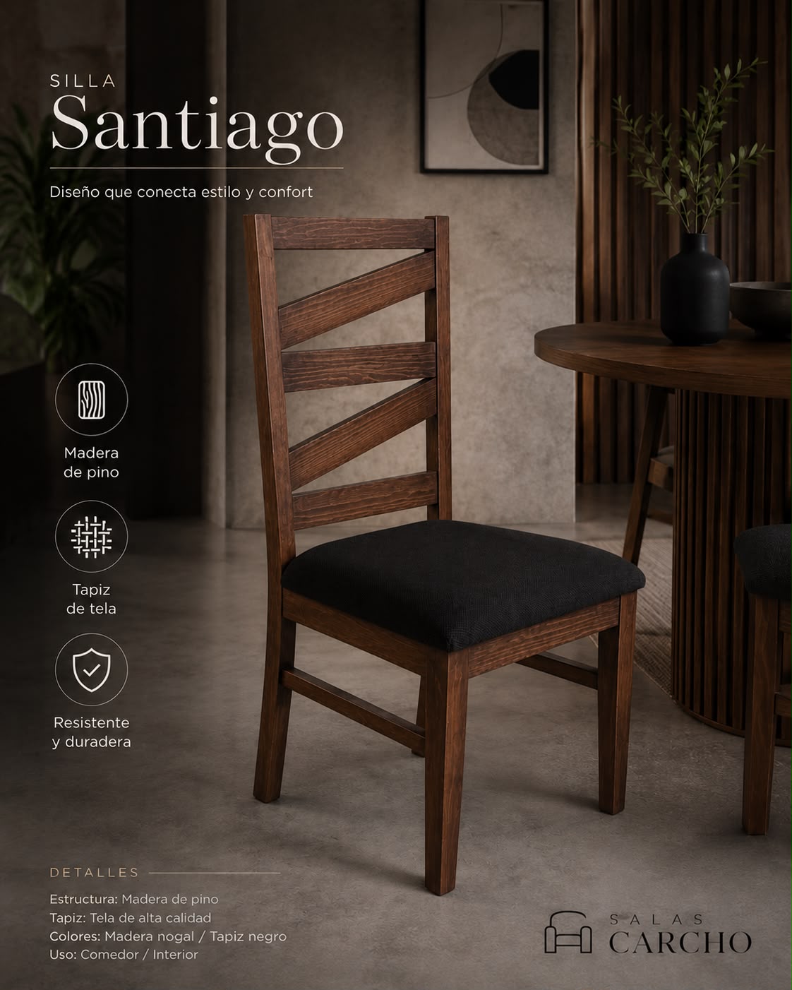 Silla Santiago Negro